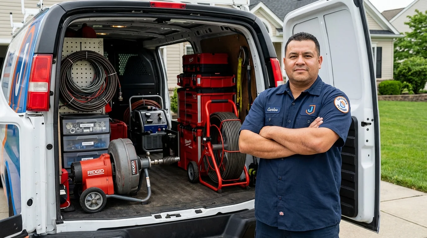 Professional drain cleaning equipment and Johns Plumbing LLC plumber in Tualatin