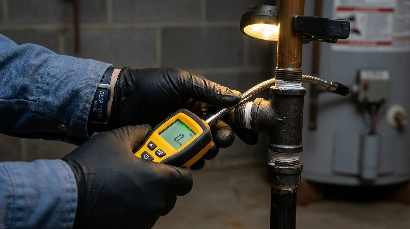 Gas leak detection with electronic sniffer by Johns Plumbing LLC in Tualatin