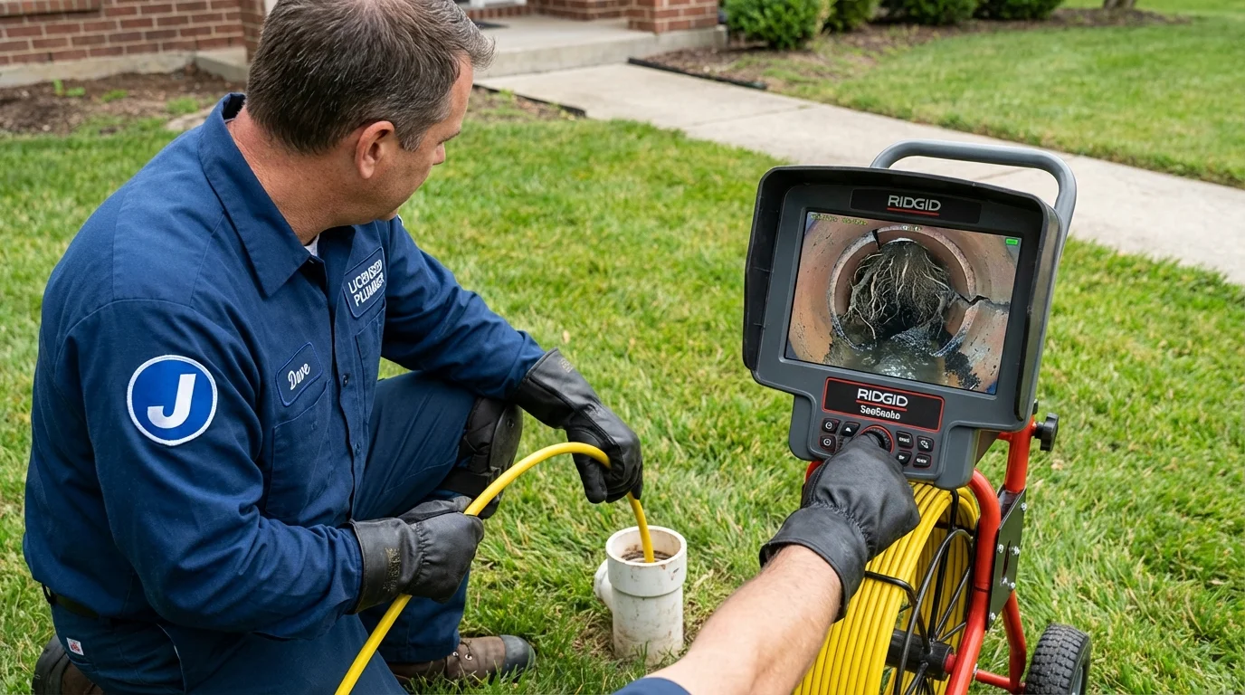 Sewer camera inspection being performed by Johns Plumbing LLC in Tualatin