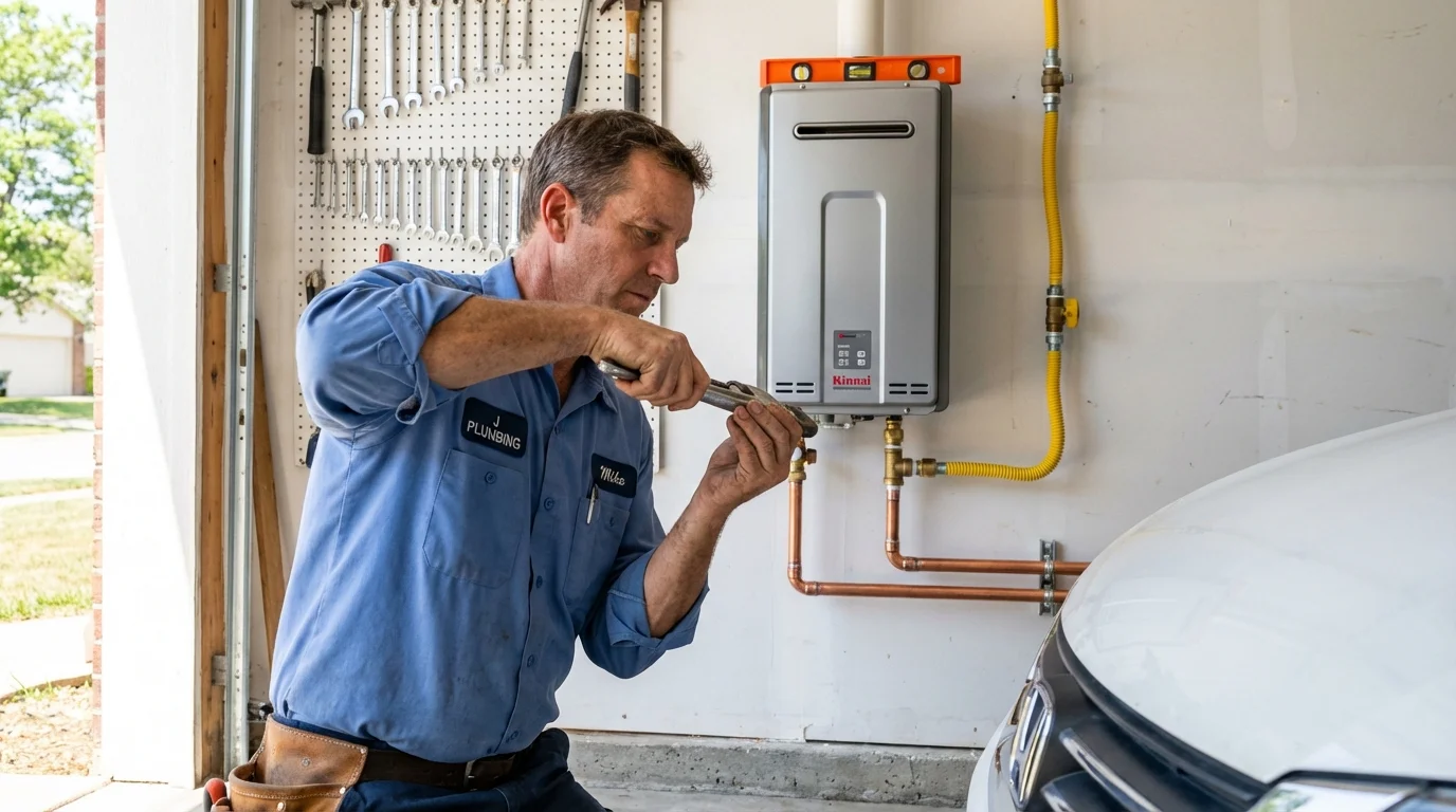 Tankless water heater installation by a Johns Plumbing LLC plumber in Tualatin